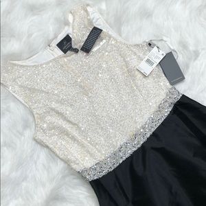 Beaded Two Tone Taffeta Gown